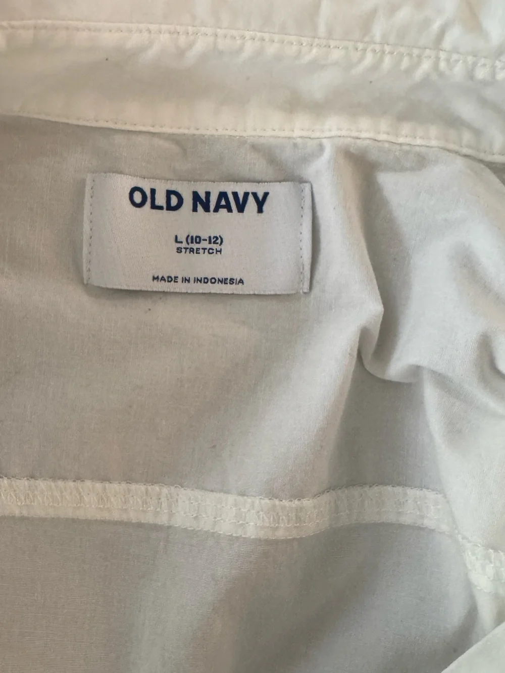 Old Navy Girls Uniform Short Sleeve Button Up Shirt Bundle, L 10-12 Blue & White